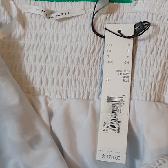 T TAHARI  BLUE & WHITE RAYA DRESS, - Picture 10 of 12